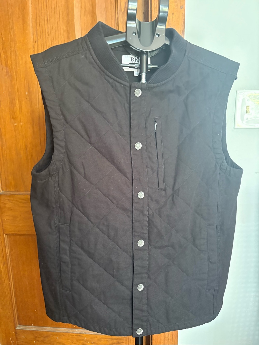 BKE Black Quilted Snap-Front Men's Vest